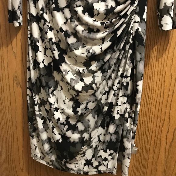 EUC Lauren Gray and Black Faux Wrap Skirt Dress - Picture 4 of 5